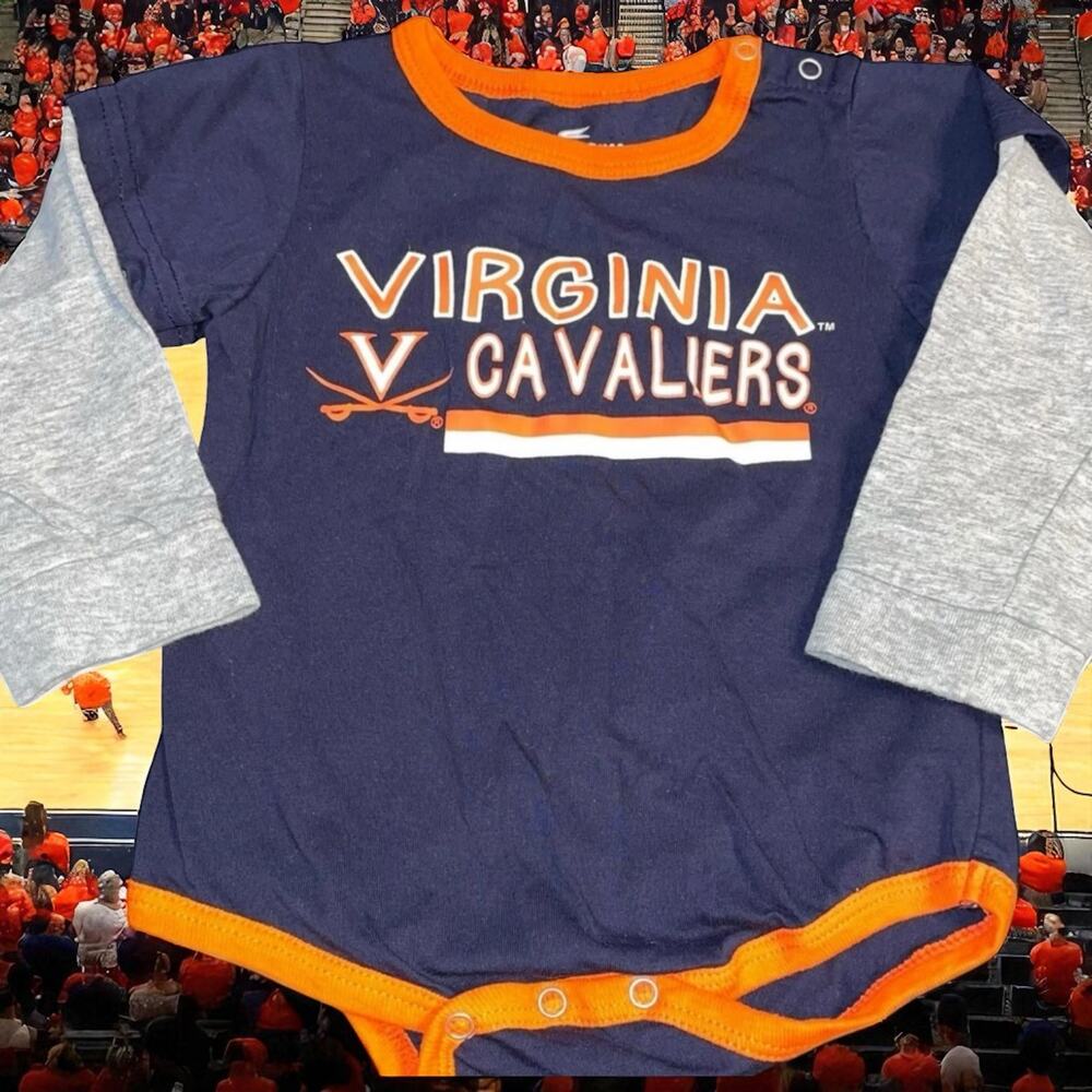 Virginia Cavaliers Baby Infant 6-12M Hoos 1 Piece Orange Bodysuit Shower Gift